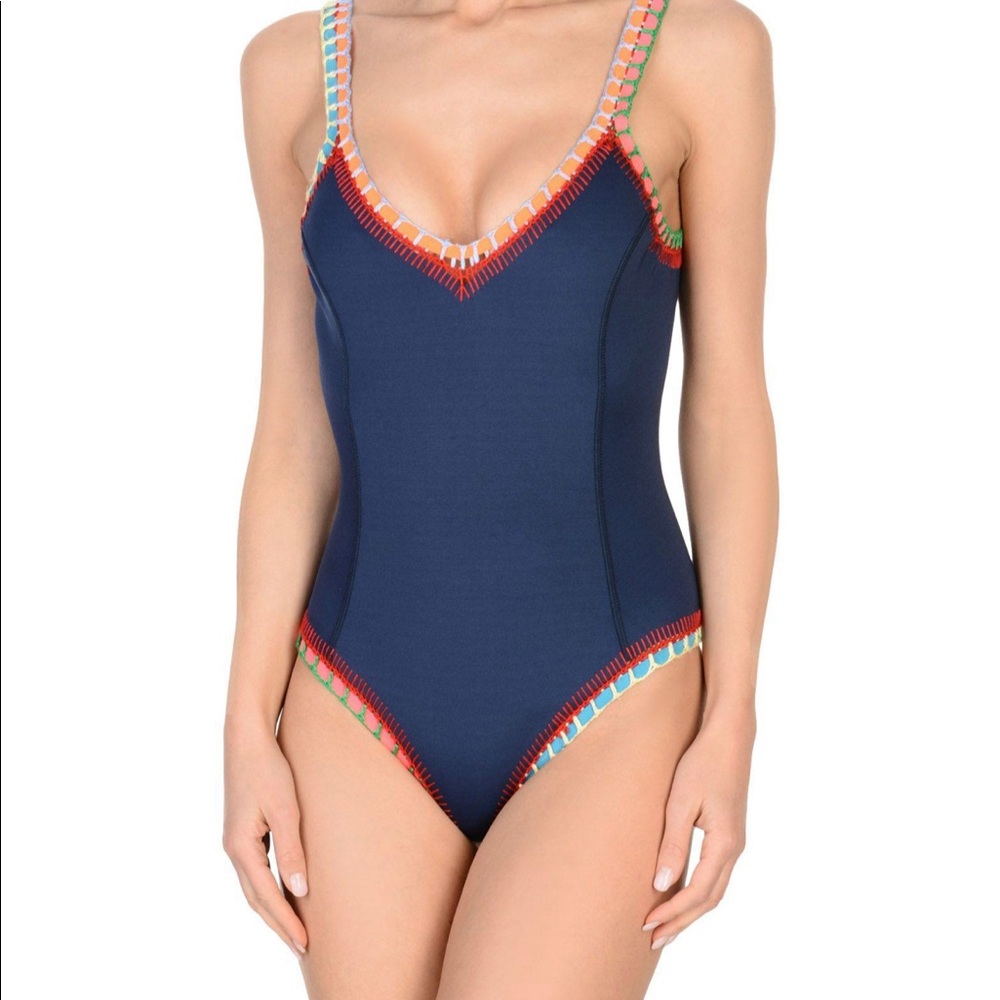 Kiini One piece Crochet Trimmed One piece Swimsuit